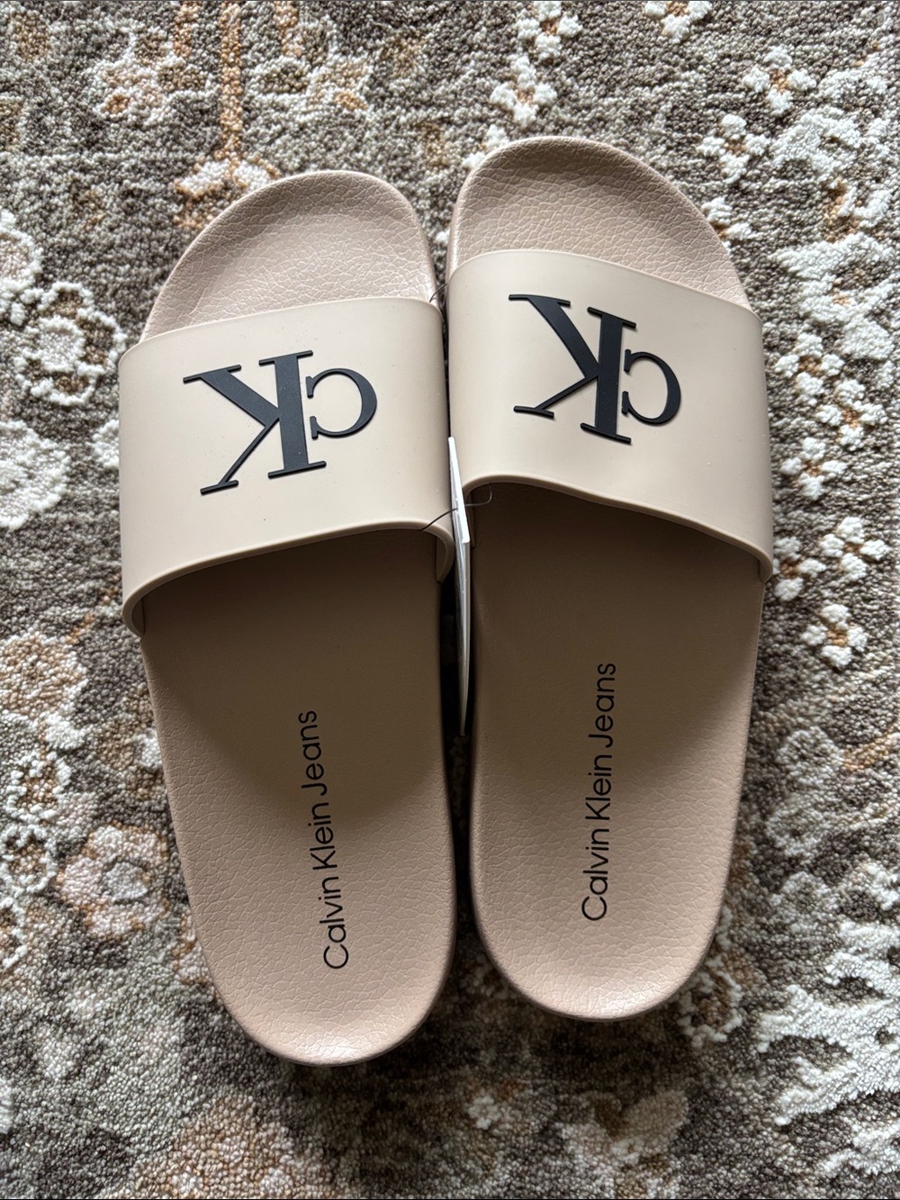 NWT Calvin Klein Taupe Slide Sandals